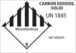Etiquette UN 1845 Carbon dioxyde Dry Ice